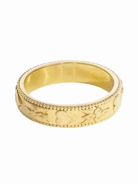 NWT Dylan Gold Heart & Floral Relief ring